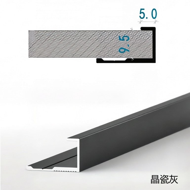 牆板收口條 7字型 鋁合金線條 Aluminum Alloy Decorative Trim for WPC Wall Panel Finishing