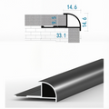 牆板收口條 圓陽角 鋁合金線條 Aluminum Alloy Decorative Trim for WPC Wall Panel Finishing