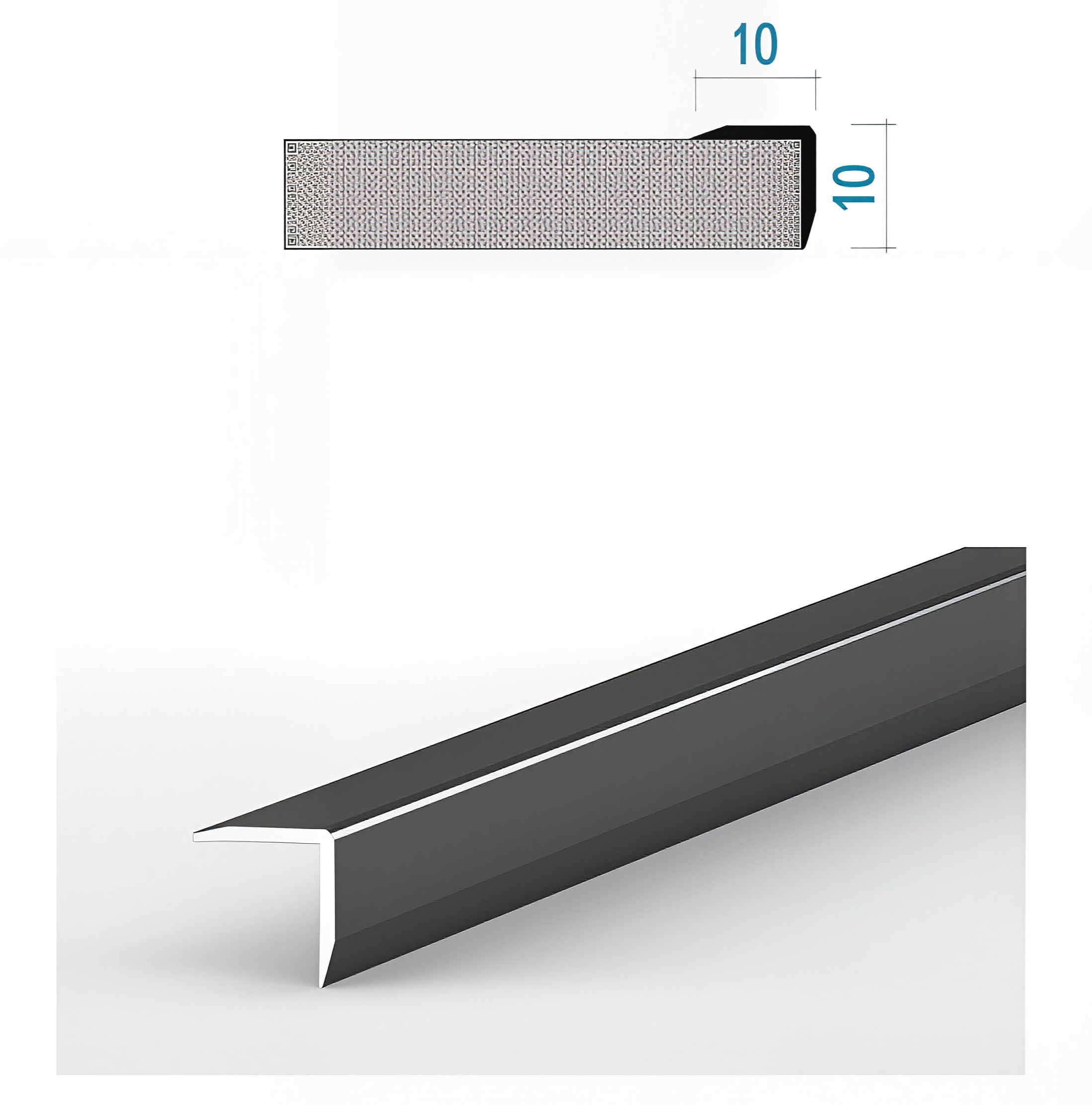 牆板收口條 L字型 鋁合金線條 Aluminum Alloy Decorative Trim for WPC Wall Panel Finishing