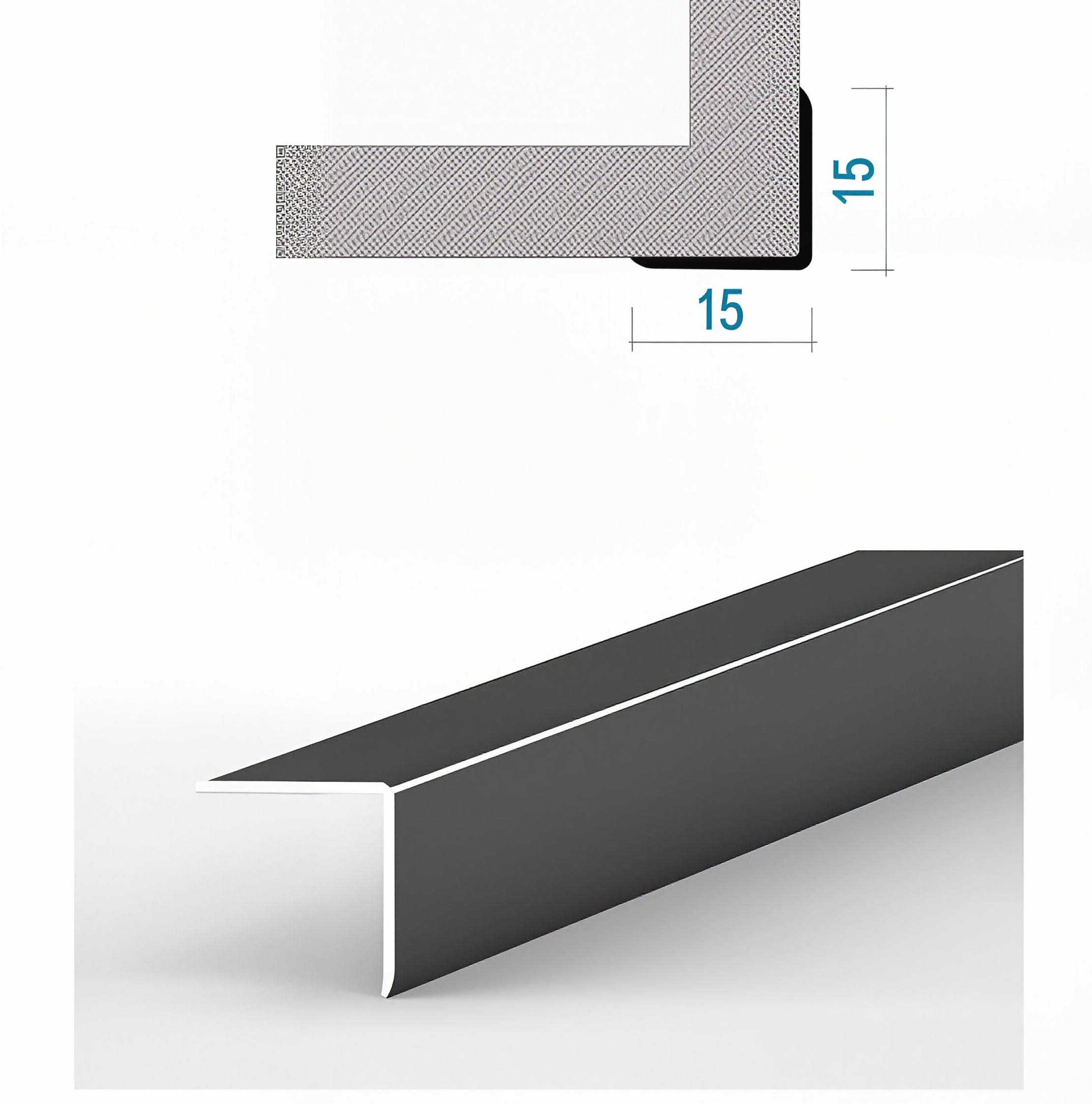 牆板收口條 L字型 鋁合金線條 Aluminum Alloy Decorative Trim for WPC Wall Panel Finishing