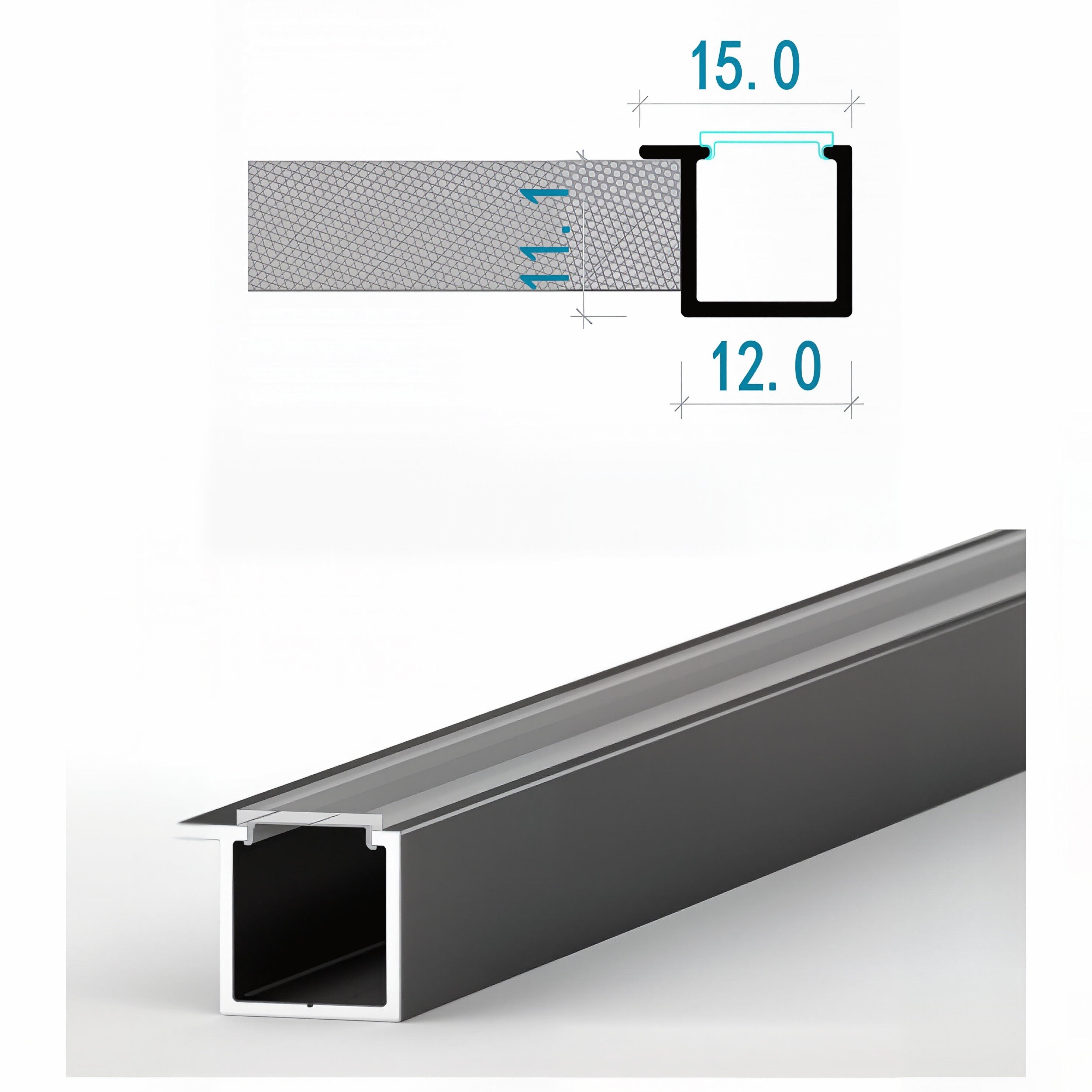 牆板收口條 頂線 鋁合金線條 Aluminum Alloy Decorative Trim for WPC Wall Panel Finishing