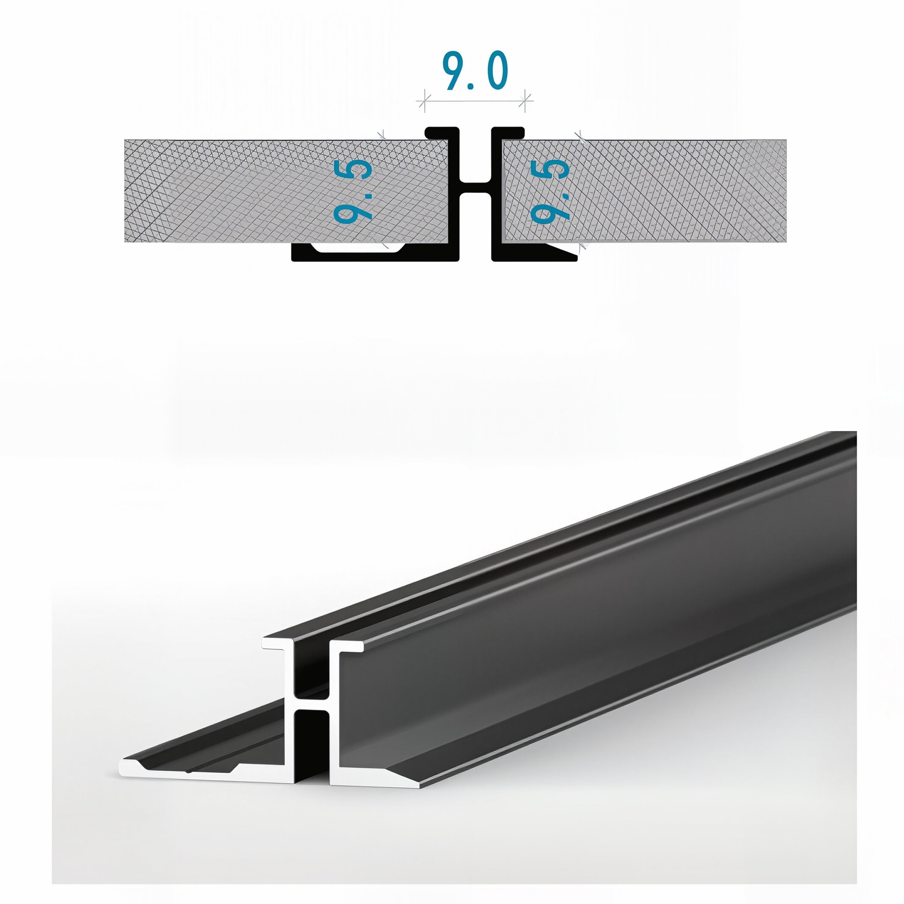 牆板收口條 腰線 鋁合金線條 Aluminum Alloy Decorative Trim for WPC Wall Panel Finishing