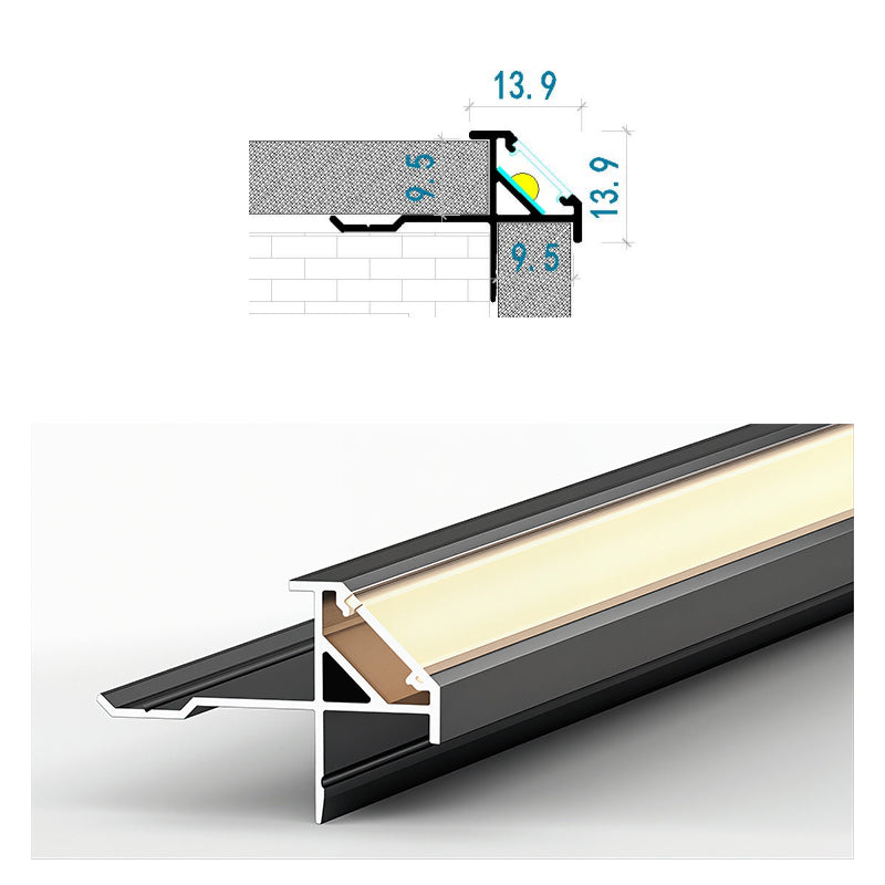 牆板收口條 燈光陽角 鋁合金線條 Aluminum Alloy Decorative Trim for WPC Wall Panel Finishing