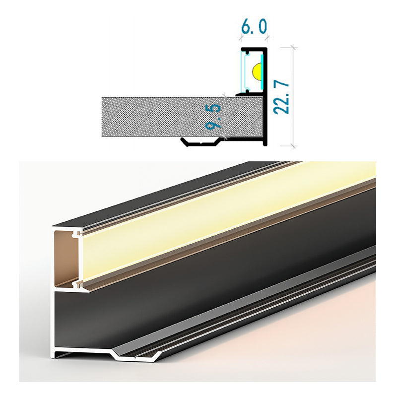 牆板收口條 側光收口 鋁合金線條 Aluminum Alloy Decorative Trim for WPC Wall Panel Finishing