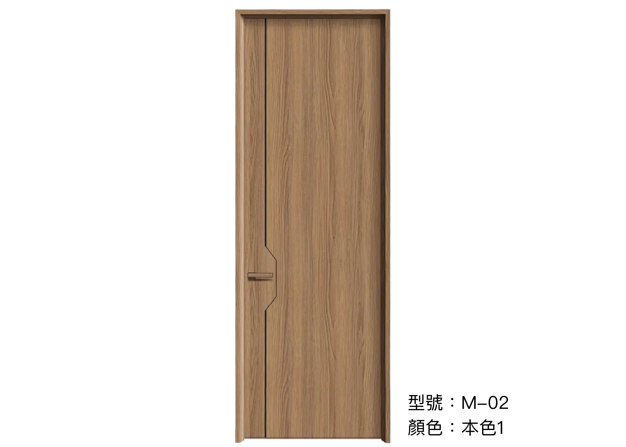 木門 Wooden Door 型號：M-02 顏色：本色1 複合實木門 Wood Composite Door Veneer Door